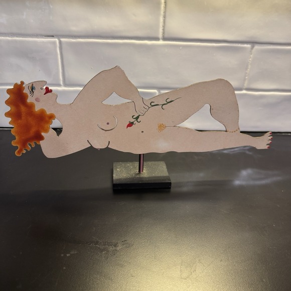 Vintage 1998 Judie Bomberger Metal SculptureWoman Figure Art Nude 13